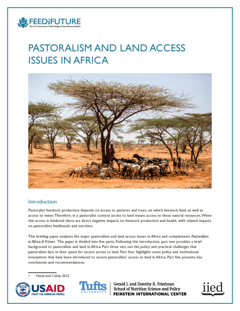 Pastoralism And Land Access Issues In Africa Tufts Feinstein