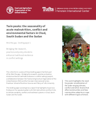Briefing Paper: Twin peaks: the seasonality of acute malnutrition, conflict, and environmental factors