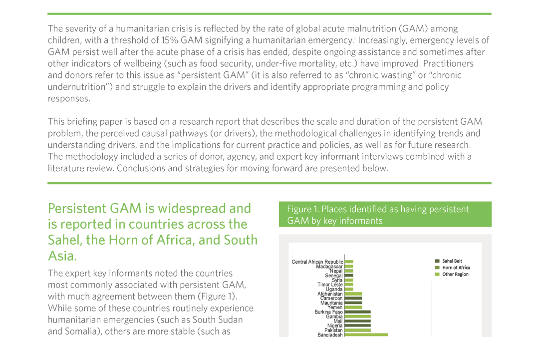 Briefing Paper: The Scope of Persistent Global Acute Malnutrition and Strategies Moving Forward