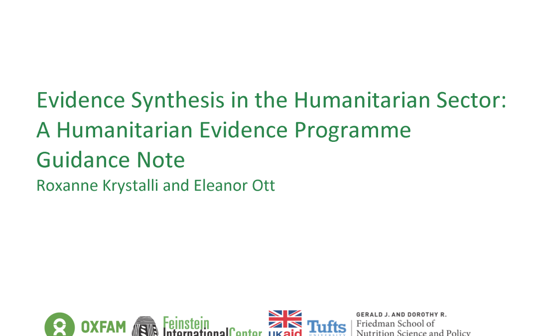 Evidence Synthesis in the Humanitarian Sector: A Guidance Note