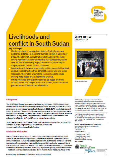 livelihoods in South Sudan