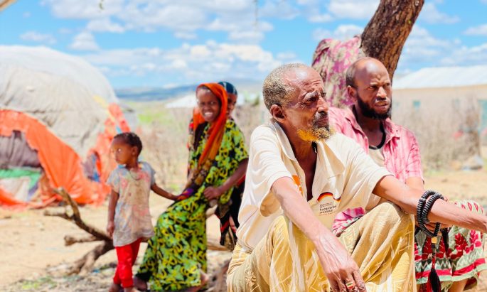 Male elders from the displaced community in Goljano, Somali Region