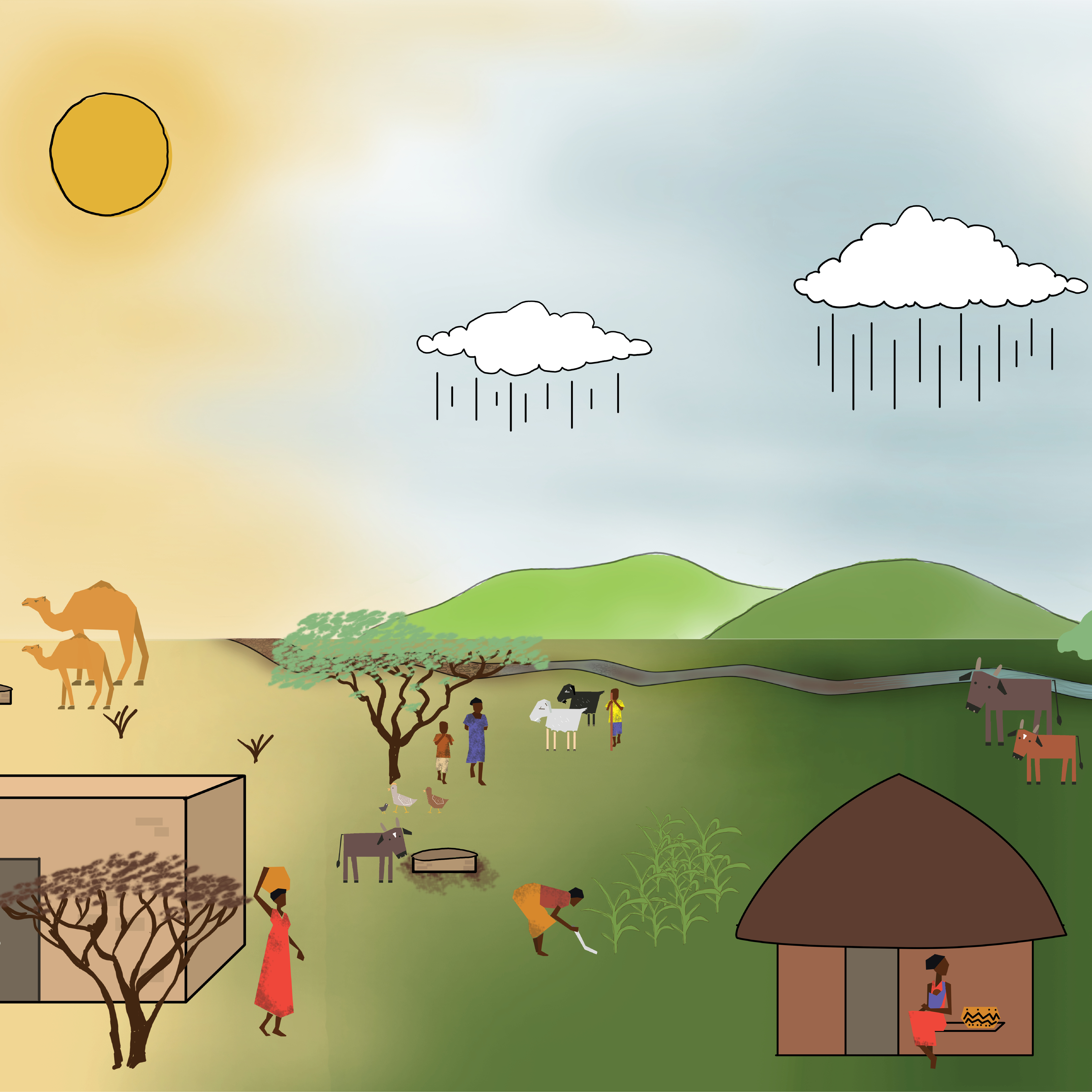 Illustration of seasons in Africa's drylands