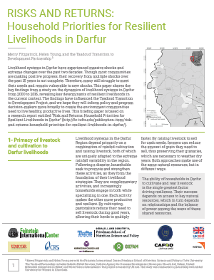 resilient livelihood systems Darfur