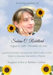 In Memory of Sabina Robillard