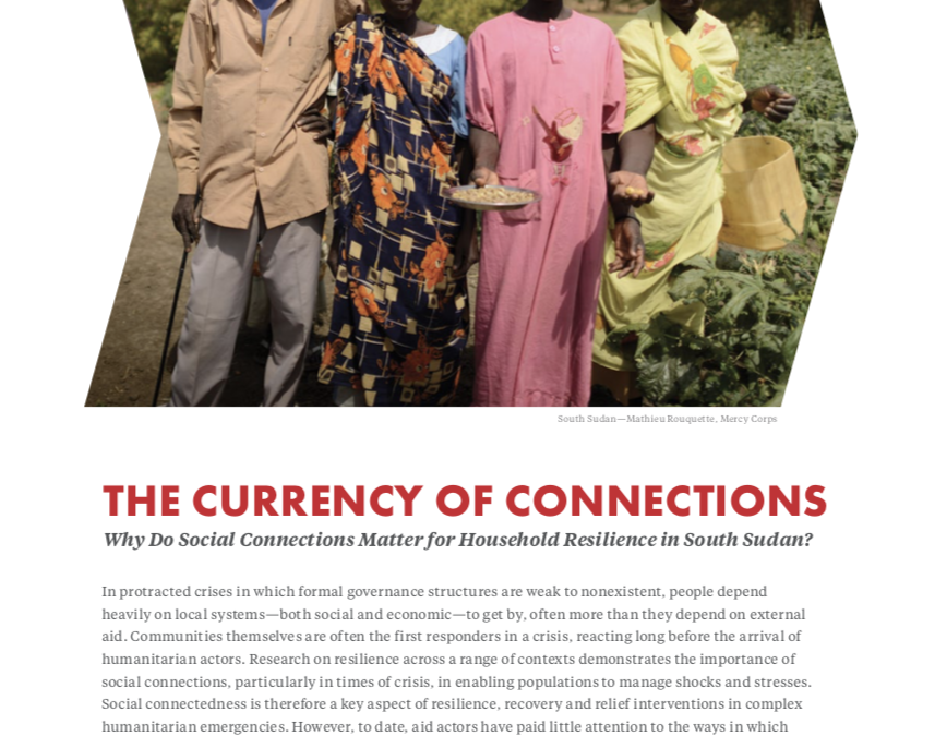 The Currency of Connections: Why Do Social Connections Matter for Household Resilience in South Sudan?