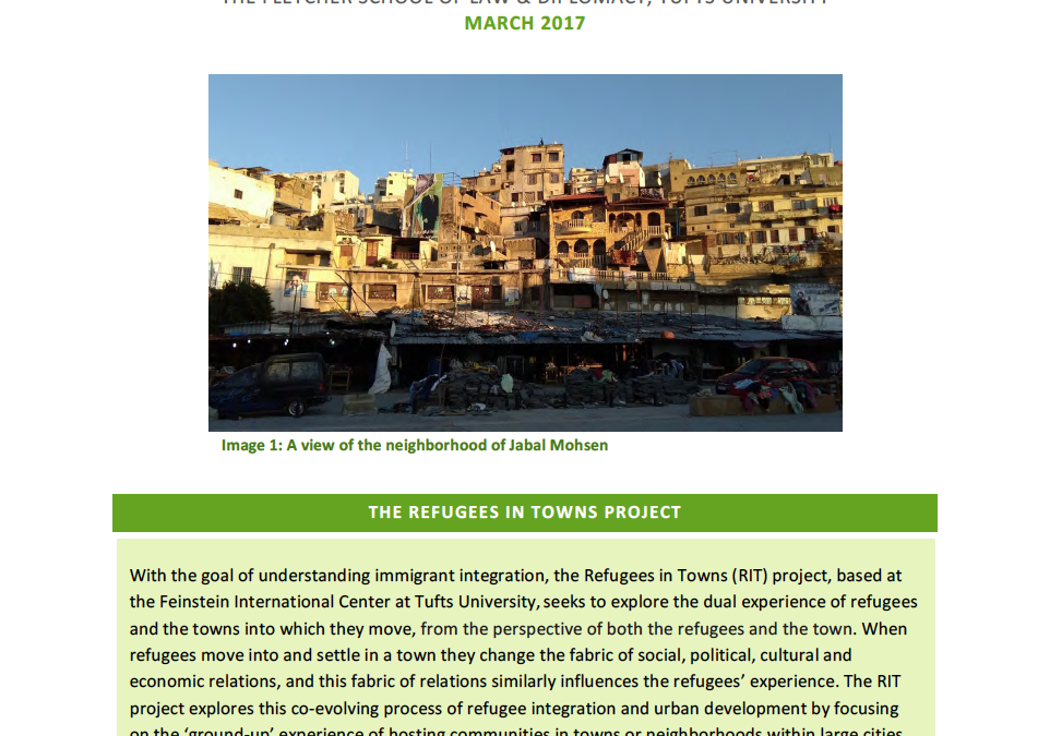 Tripoli, Lebanon: A Case Report of Refugees in Towns