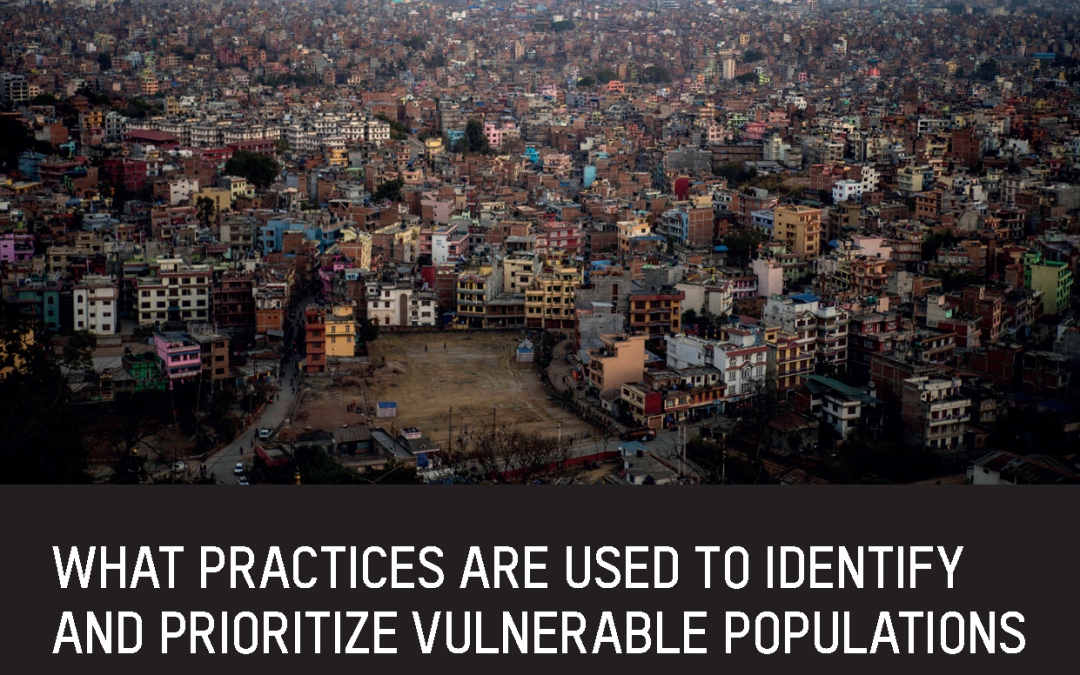 What Practices Are Used to Identify and Prioritize Vulnerable Populations Affected by Urban Humanitarian Emergencies?