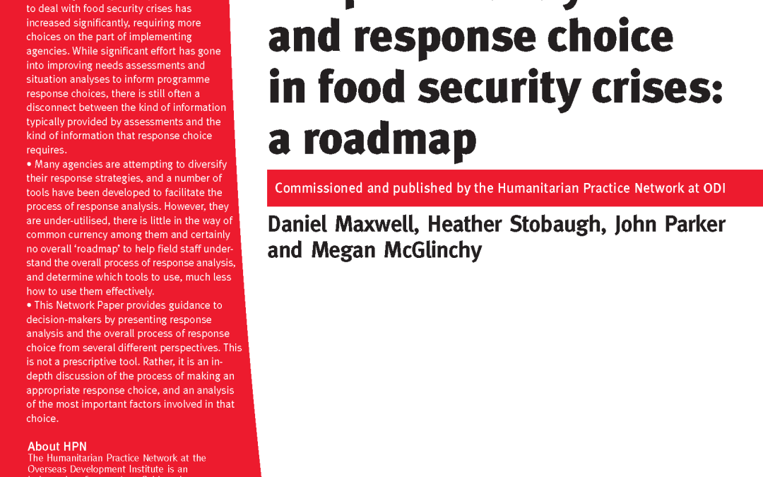 Response Analysis and Response Choice in Food Security Crises: A Roadmap