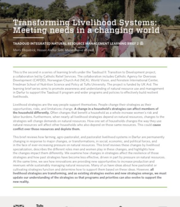 Brief 2: Transforming Livelihood Systems: Meeting needs in a changing world