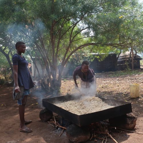 women roasting sorghum, nakap